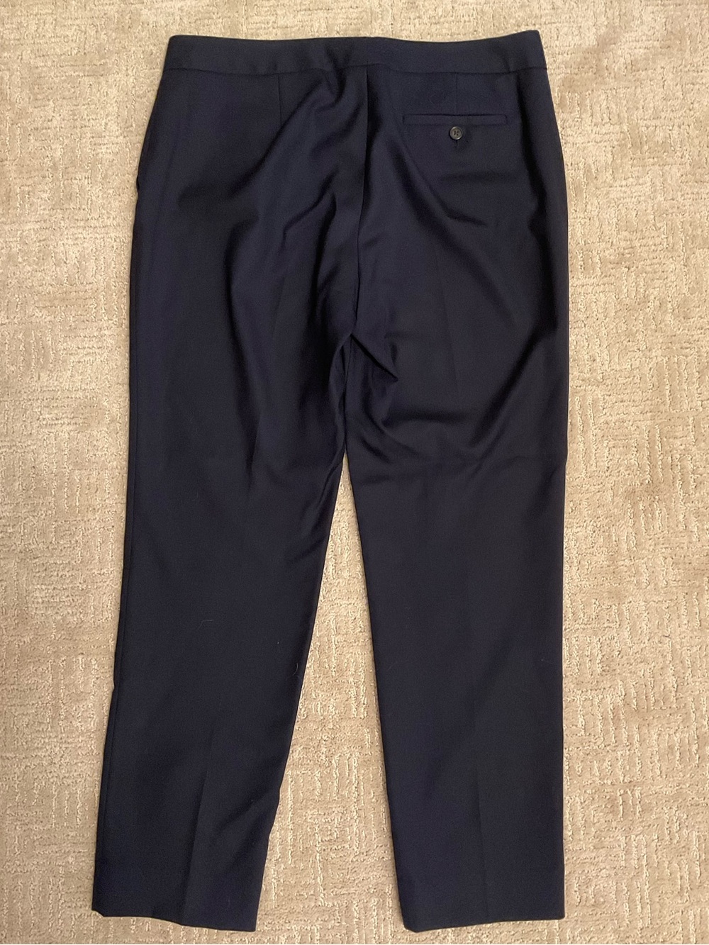 💙J.Crew Super 120s Navy Wool Ankle Straight Pants 8 Minimalist Quiet Luxury EUC - Picture 3 of 10